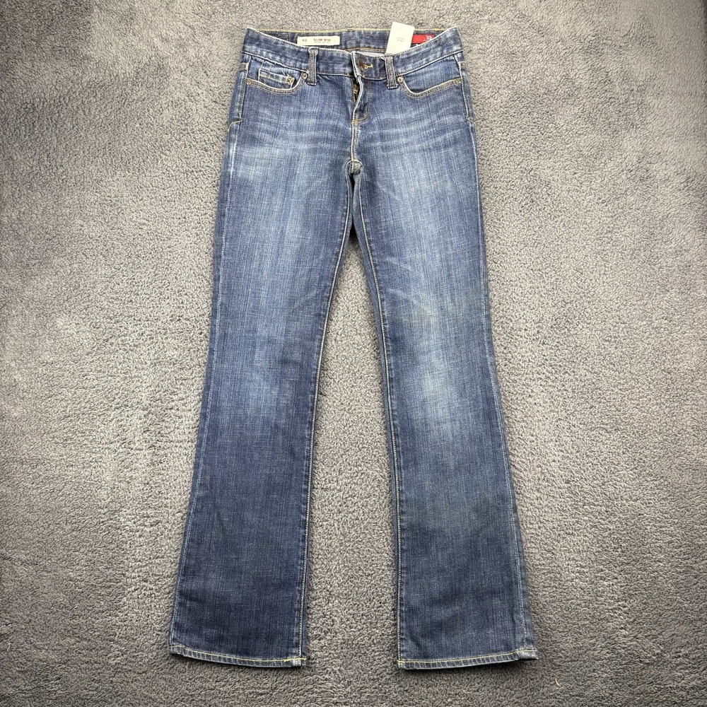 X2 Jeans Women 2 Long (28x32) Slim W10 Lowrise Boot Cut Blue Denim